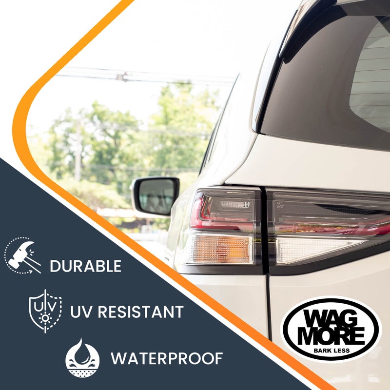 Magnet Me Up: Wag More Bark Less Oval Magnet Decal - 4x6 Inches, Heavy-Duty Automotive Magnet for Car, Truck, SUV - Pet Lovers' Accessories, Express Your Love for Dogs with This Unique Car Magnet - Image 4